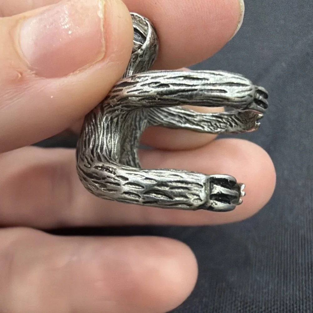 Adorable Sloth Pocket Charm Or Ring, Silvertone